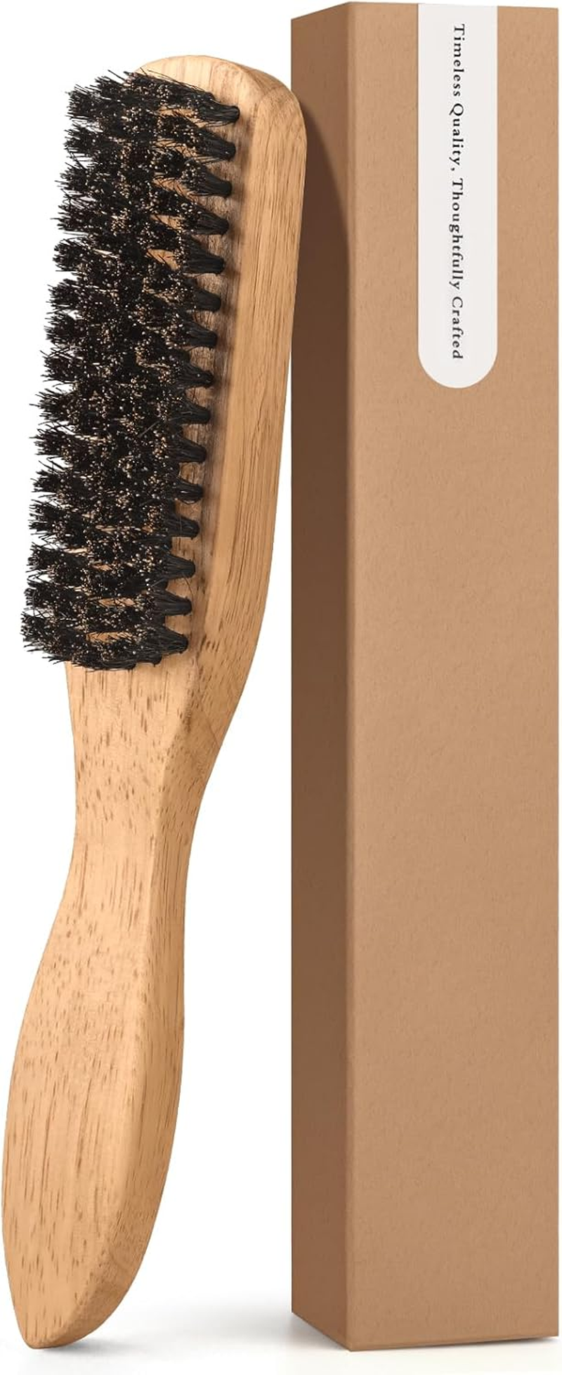 Chilvure Universal Boar Bristle Beard Brush, Anti-Static Styling Wooden Hair Brush for Men&Women, Perfect for Hair&Beard Care Men'S Grooming Straightens Promotes Growth Works with Beard Oil and Balm Beard Kits