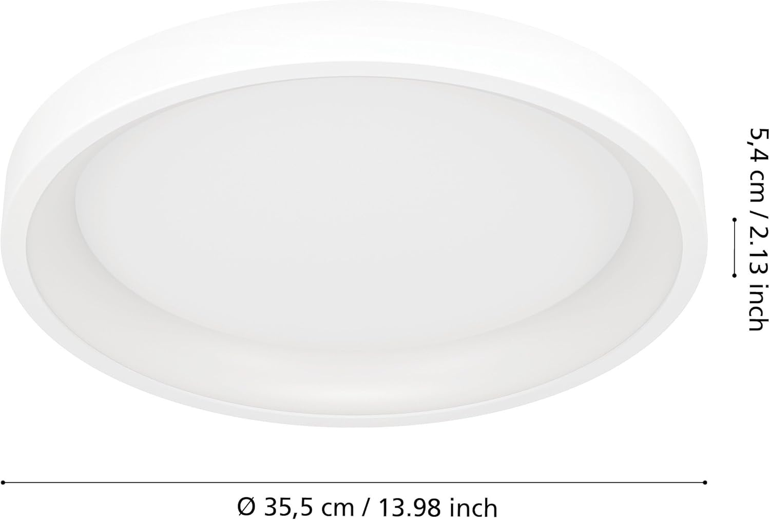 Eglo Connect.Z Smart Home LED Ceiling Light Loretello-Z, Dimmable, Zigbee, Matter, App and Voice Control Alexa, Warm to Cool White, RGB, White, &Oslash; 35 Cm