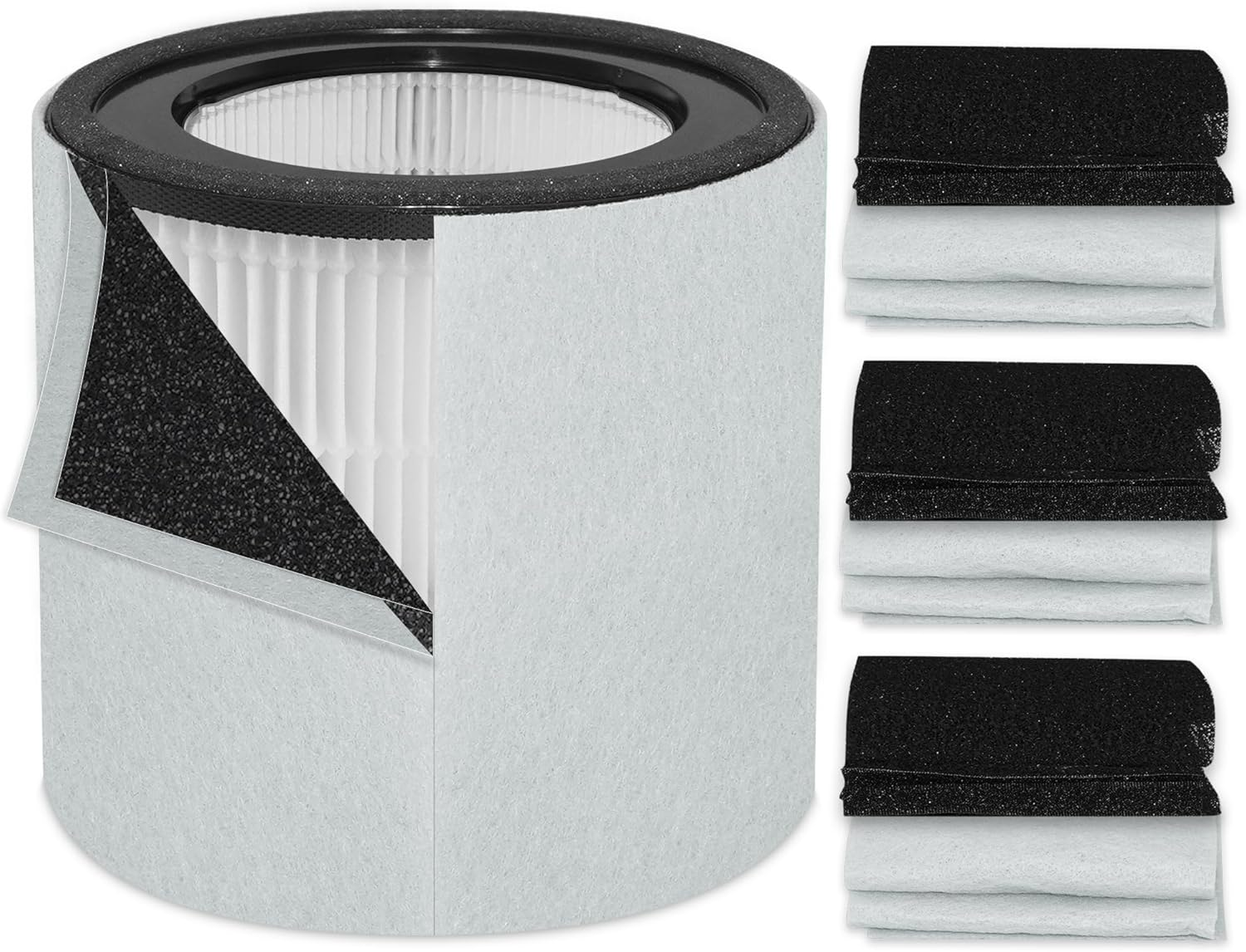 Z3000 Replacement H13 HEPA Filter Compatible with Trusens Z-3000 Large Room Air Purifier,3-Stage Filtration High-Efficiency Activated (1HEPA + 4 Pre-Filter + 4 Carbon Filter) Dust Vocs image number 2