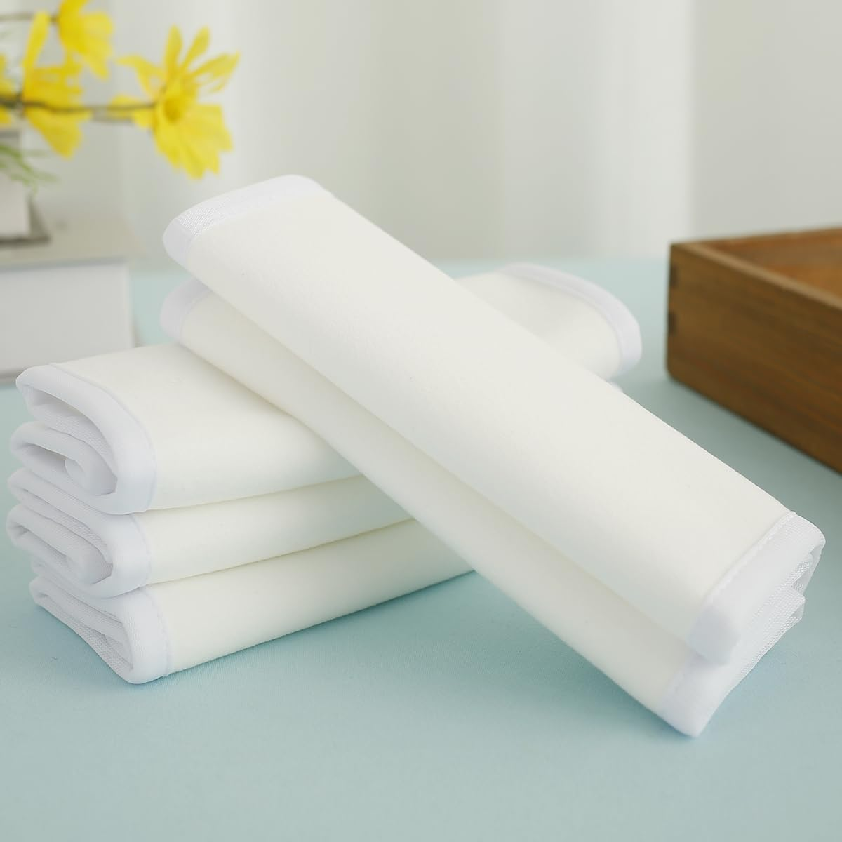 6 Pcs Oil Pack Wrap, Waist Neck Oil Pack Set, Organic Oil Pack, Organic Cotton Flannel for Oil Packs, Oil Pack Kit for Waist and Neck, Khaki (A 2)