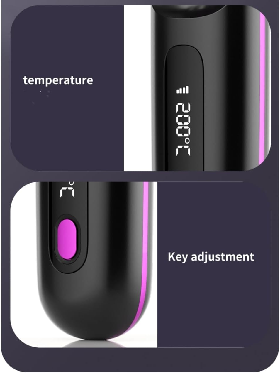 Portable Hair Straightener Brush, Cordless Electric Hair Straightening Comb with Negative Ions, MCH Ceramic Even Heating Fast Heating Electric LCD Hot Comb (White) image number 1