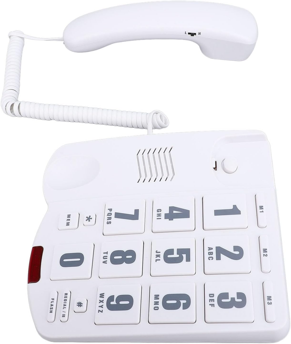Corded Home Phone, Corded Phone with Speakerphone, Big Button Phone for Seniors, Volume Adjustable Corded Landline Telephone for Home Office (White) image number 4