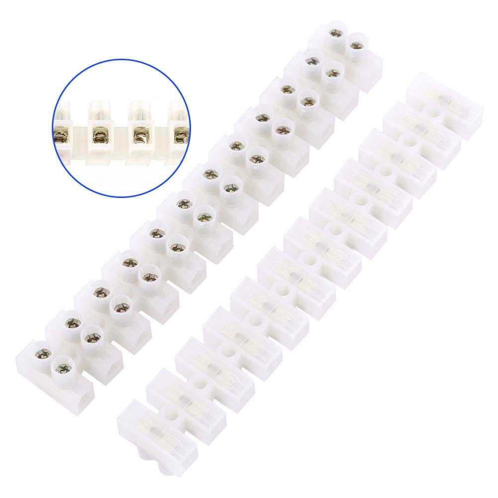 10Pcs 360V 10A Dual Row Screw Terminal Block Electric Barrier 12-Terminal Strip Block Quick Connector Screw Terminal Barrier Block for Home Appliances, Electronic Circuits image number 3