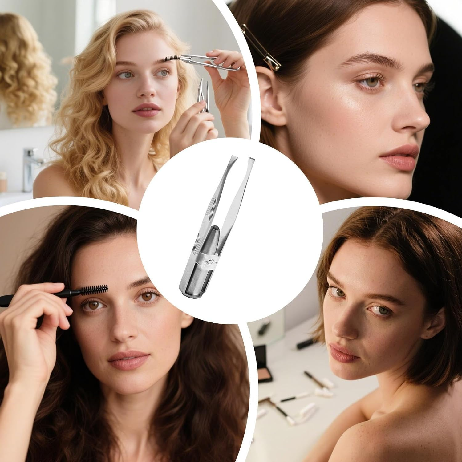 Tweezer with Led Light | Slanted Lighted Tweezers for Women Facial Hair | Eye Brow Removal Cosmetic Makeup Tools for Unwanted Brow Facial Ingrown Hair