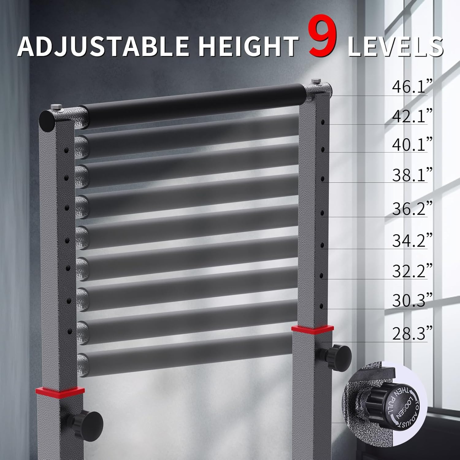 K Kingkang Dip Bar Station Set, 9 Level Adjustable, 1200Lbs Heave Duty Dip Station for Full Body Workout Fitness,Functional Parallettes Bars image number 3