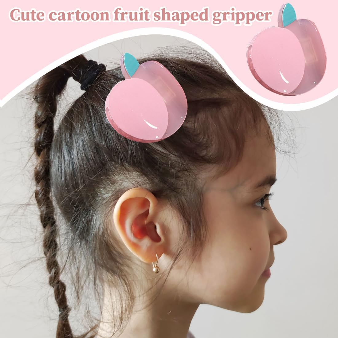 Pack of 3 Large Hair Clips, Hair Clips for Thick Hair, Non-Slip Hair, Jaw Clips, Hair Styling Accessories for Women, Girls, Hair Clips, Women, Girls, Peach Powder image number 5