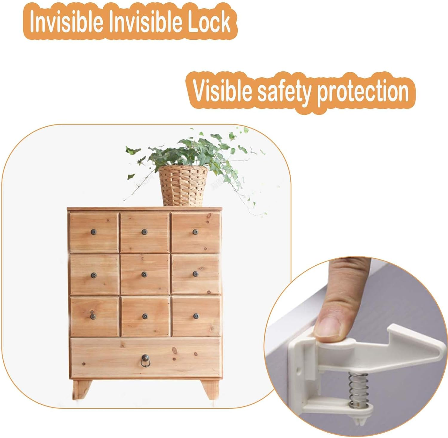Child Safety Drawer Locks 8 Pack - Baby Proof Cabinet Latches with Heavy Duty Adhesive, No Drill Installation & Tool-Free Setup for Australian Homes image number 6