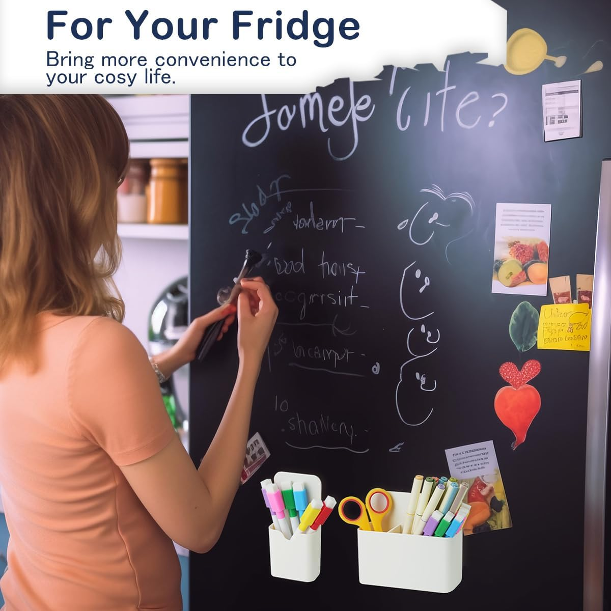 3Pcs Magnetic Pen Marker Holders, FHDUSRYO Dry Erase Marker Magnetic Cup Holder Organizer with Removable Block, Home Office Supplies for Whiteboard Refrigerator Locker image number 6