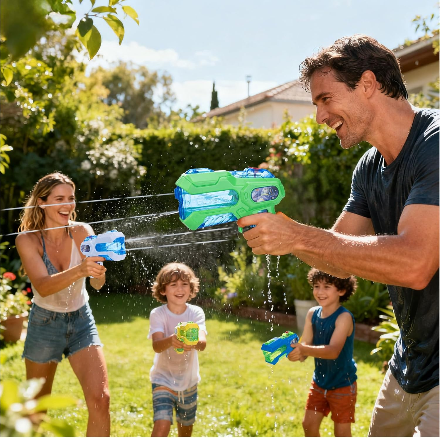 4-Pack Water Guns for Kids, 300Ml Water Pistol Squirt Guns for Boys Girls, Water Blaster Toys for Toddlers, Summer Toys for Outdoor Indoor Swimming Pool Beach Game image number 4