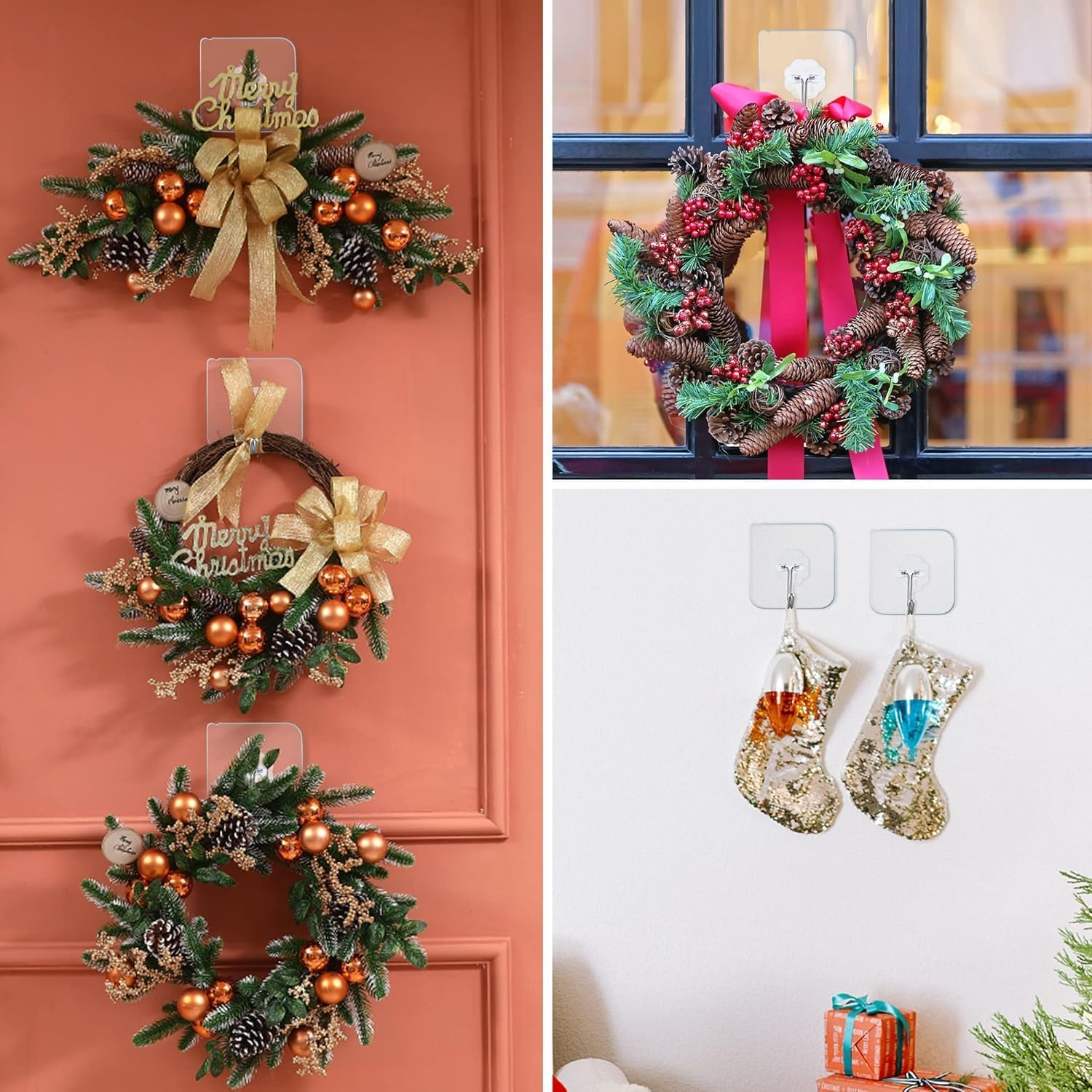 12Pcs Heavy Duty Self Adhesive Hooks for Hanging Towels, Coats, Keys - Waterproof, Transparent Hooks for Bathroom, Kitchen, Door - Outdoor Home Improvement Utility Hook image number 5