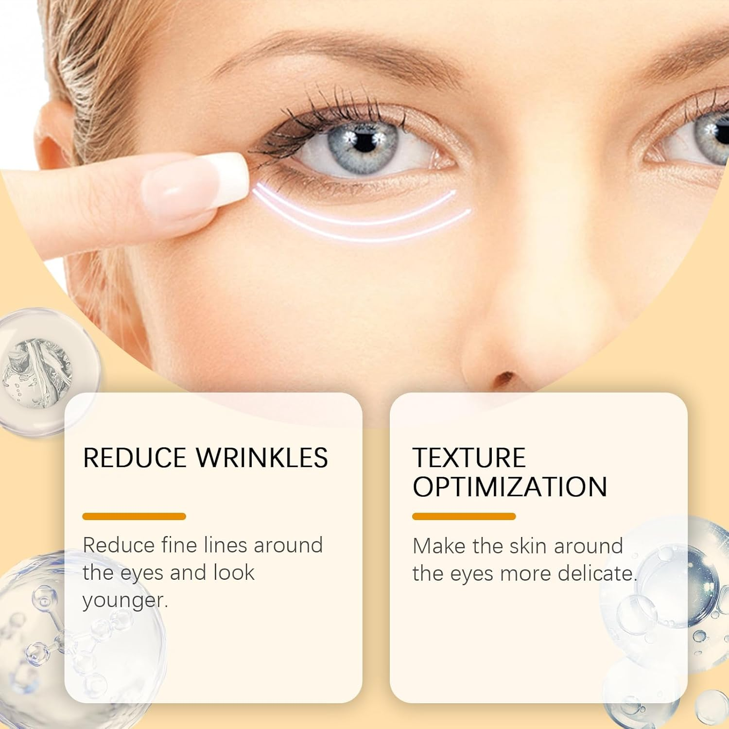 Eye Cream for Removal Eye Bags and anti Aging Wrinkle with Collagen, under Eye Cream for Dark Circles,Brightening,Hydrating,Firming,Lifting,Reduces Fine Lines, Wrinkles and Puffiness. (4PCS) - 2Pcs image number 2