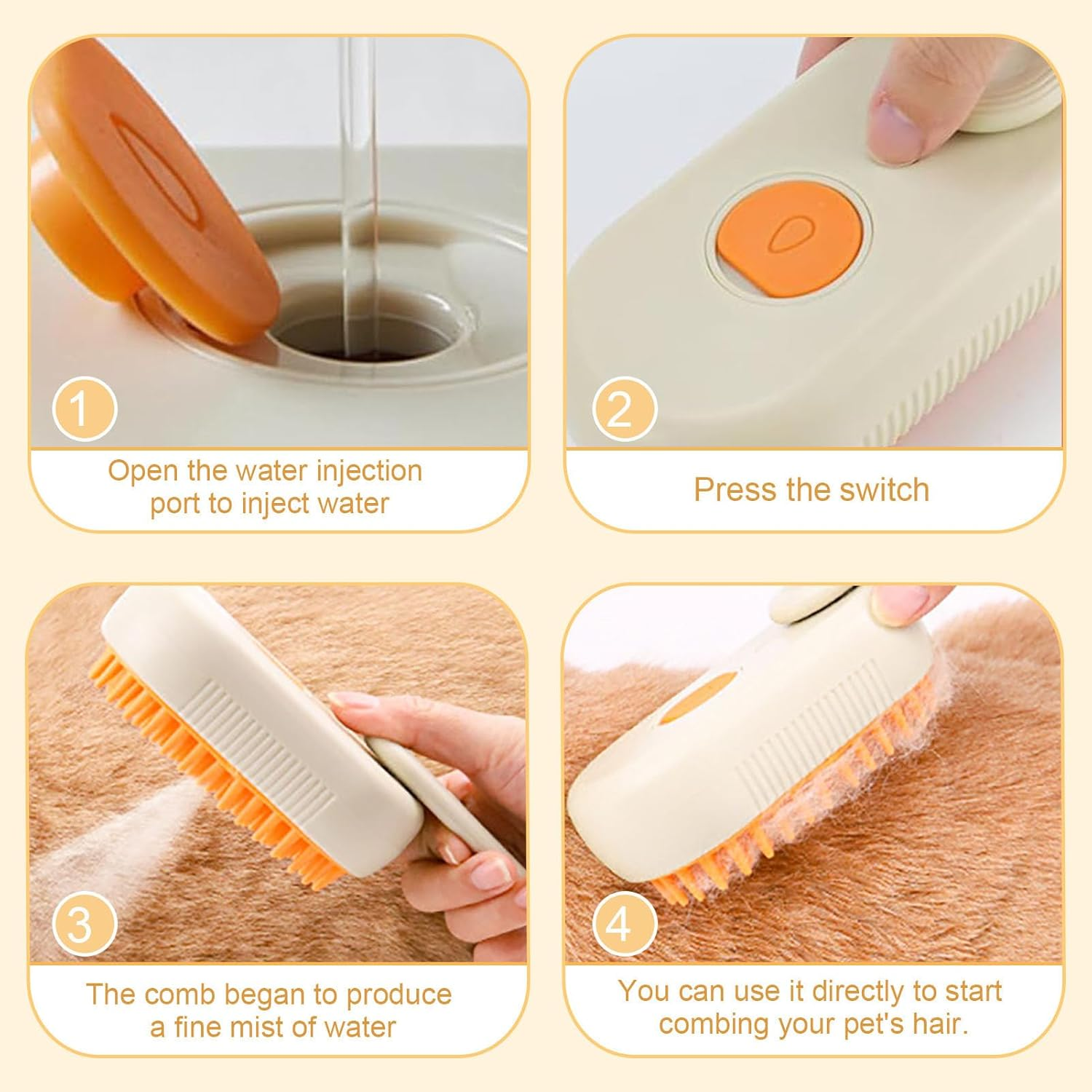 SUFANG 3 in 1 Steam Brush for Cats and Dogs, Reduces Hair Loss and Enhances Coat Health Shine image number 2