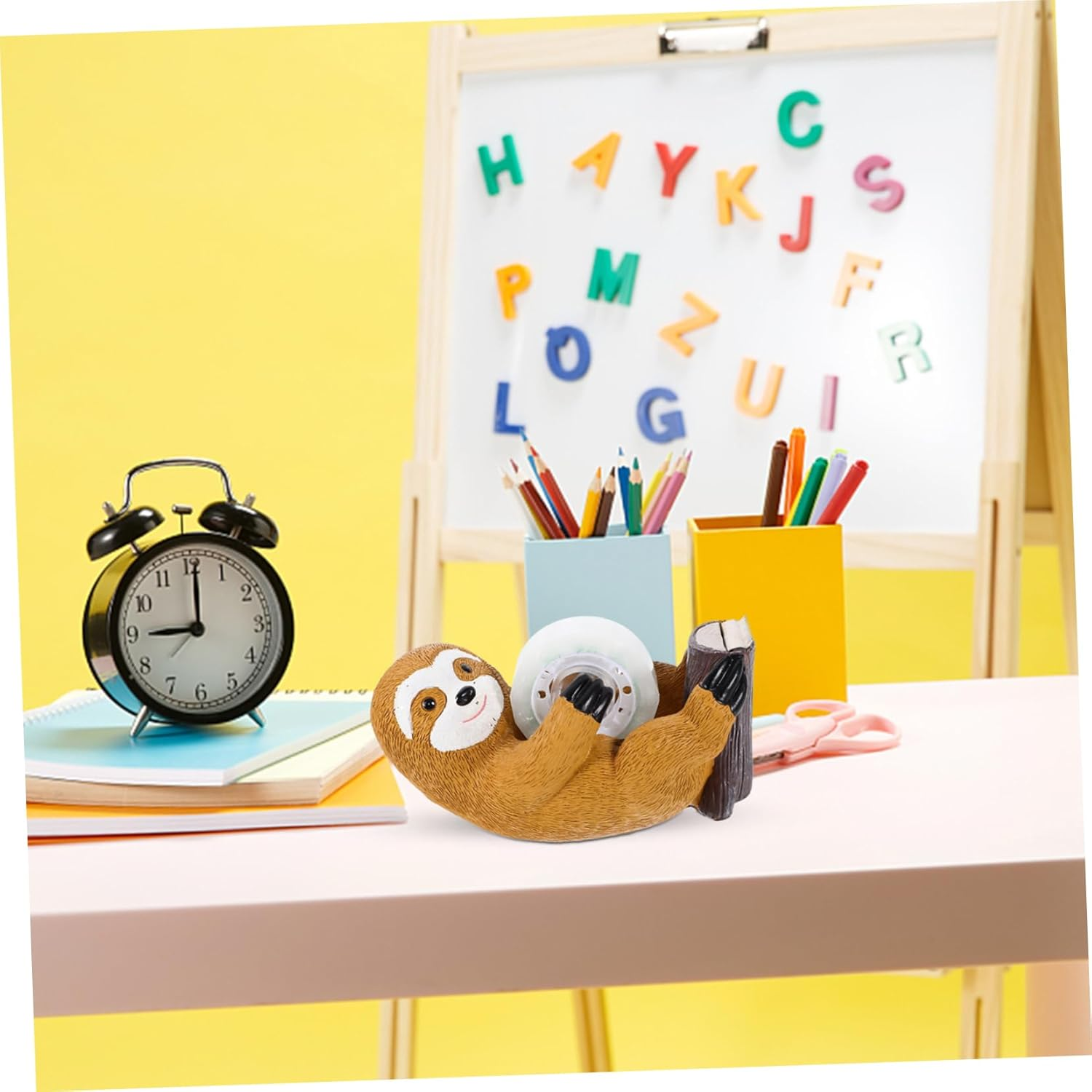 DIYEAH Cute Sloth Tape Dispenser Creative Resin Tape Holder for Desk Convenient and Compact Design Office Accessory for Fun Environment image number 5