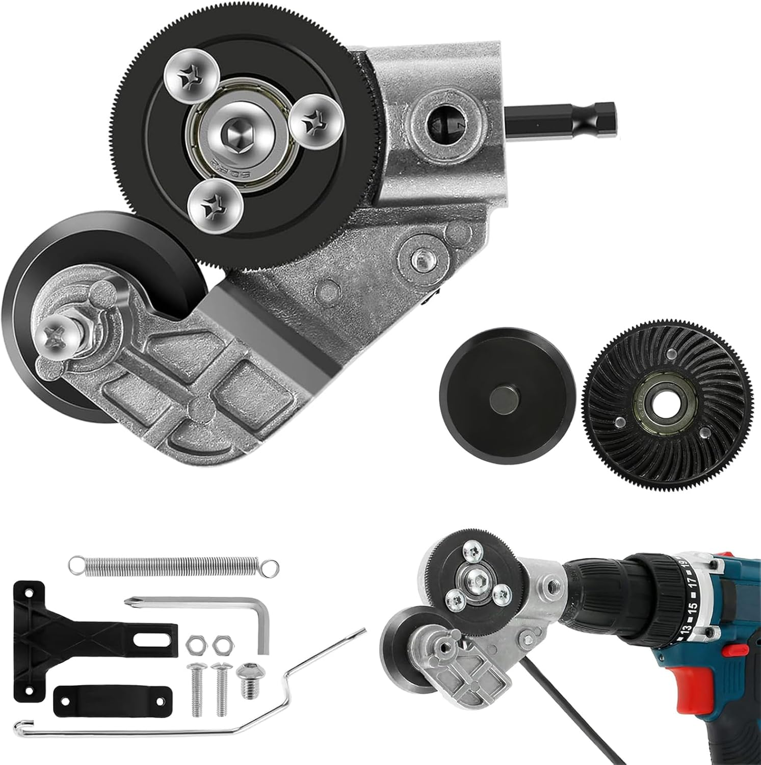 Electric Drill Plate Cutter Attachment, 2025Upgraded Metal Sheet Cutter Adapter - Drill Cut Pro Metal Plate Cutting - Nibbler Metal Drill Attachment for Iron, Copper, Aluminum, and Steel Sheets