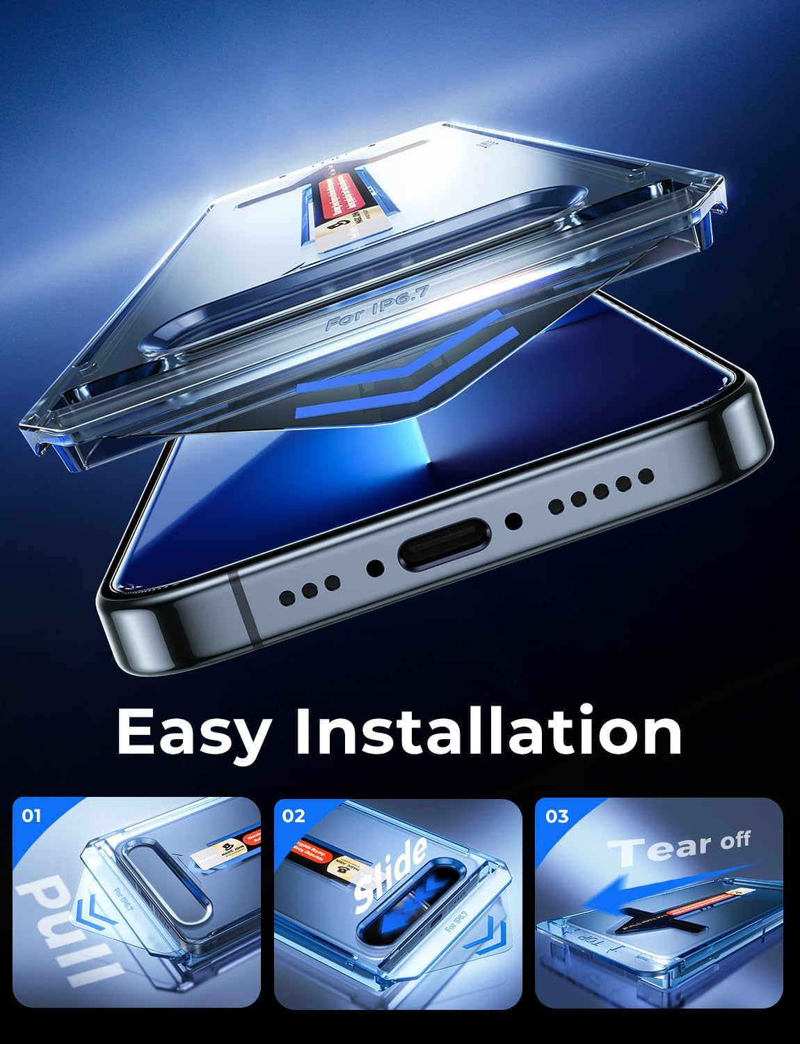 MAGIC JOHN 2 Pack for Iphone 13 Pro Max/Iphone 14 plus 6.7 Inch Tempered Glass Screen Protector, Auto Dust-Elimination Installation, Bubble Free, HD Clear, Easy Installation