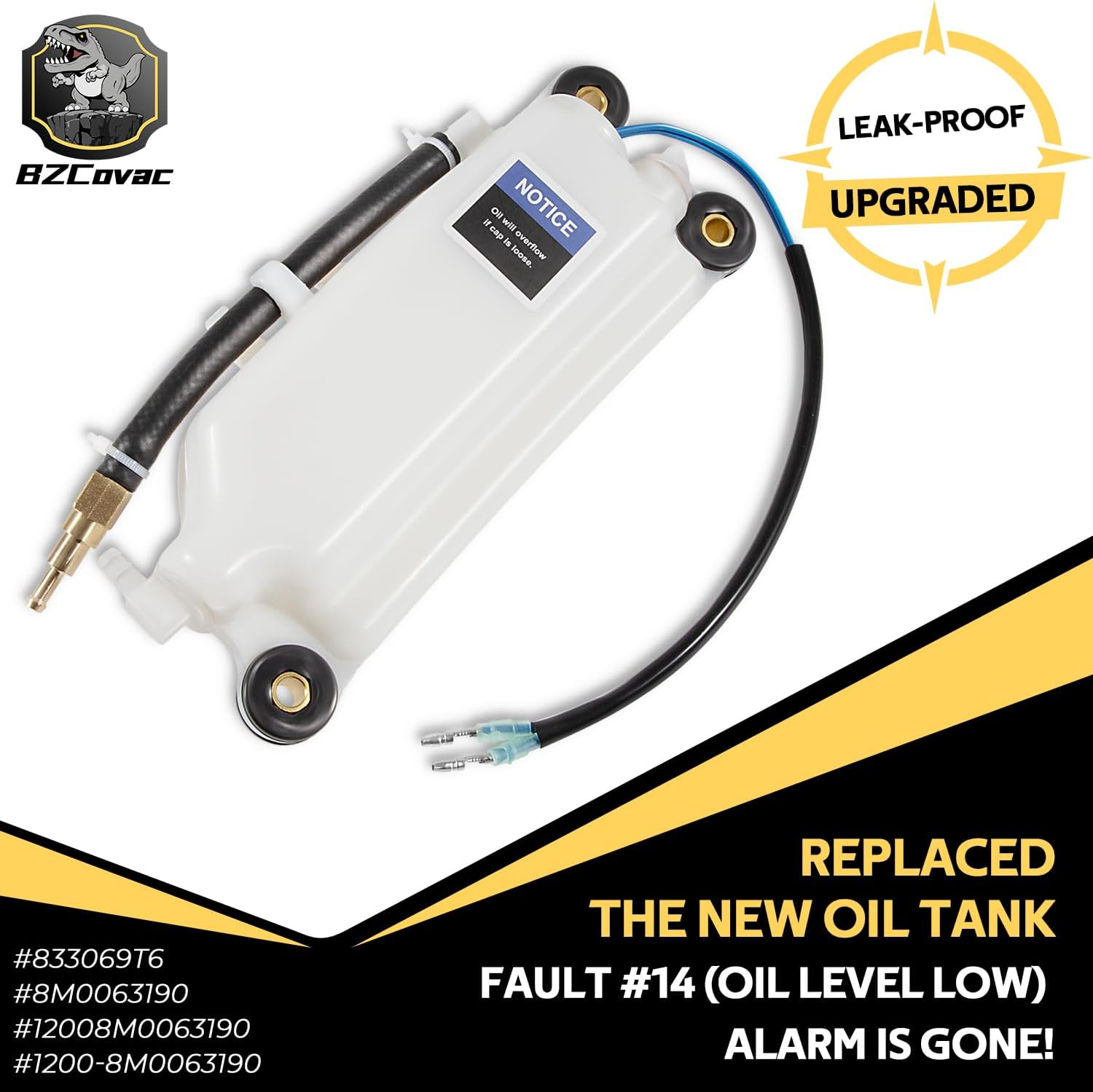 833069T9 Oil Tank for Mercury Optimax and EFI Outboard Engines, 1200-8M0063190 Oil Reservoir image number 1