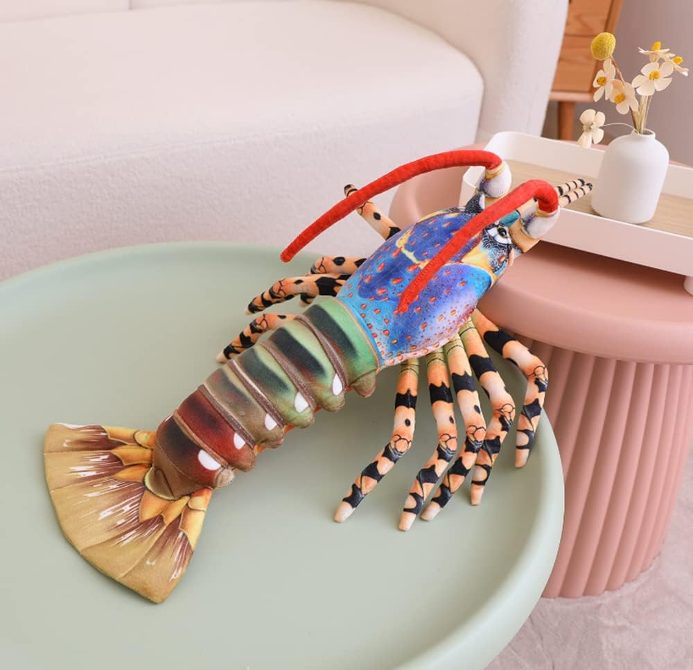 Gracesdawn Plush Lobster Stuffed Animals, Australian Lobster Doll, Pillow, Plush Toys, Healing Animal Image That Fills People with Courage and Appetite (33.5 Inch Long Blue) image number 1
