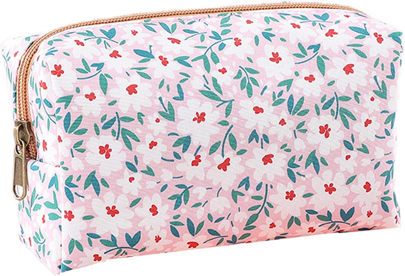 Makeup Bag, Floral Cosmetic Bag,Large Capacity Toiletry Kit,Cosmetics Bag, Travel Toiletry Makeup Bags Zipper Pouch