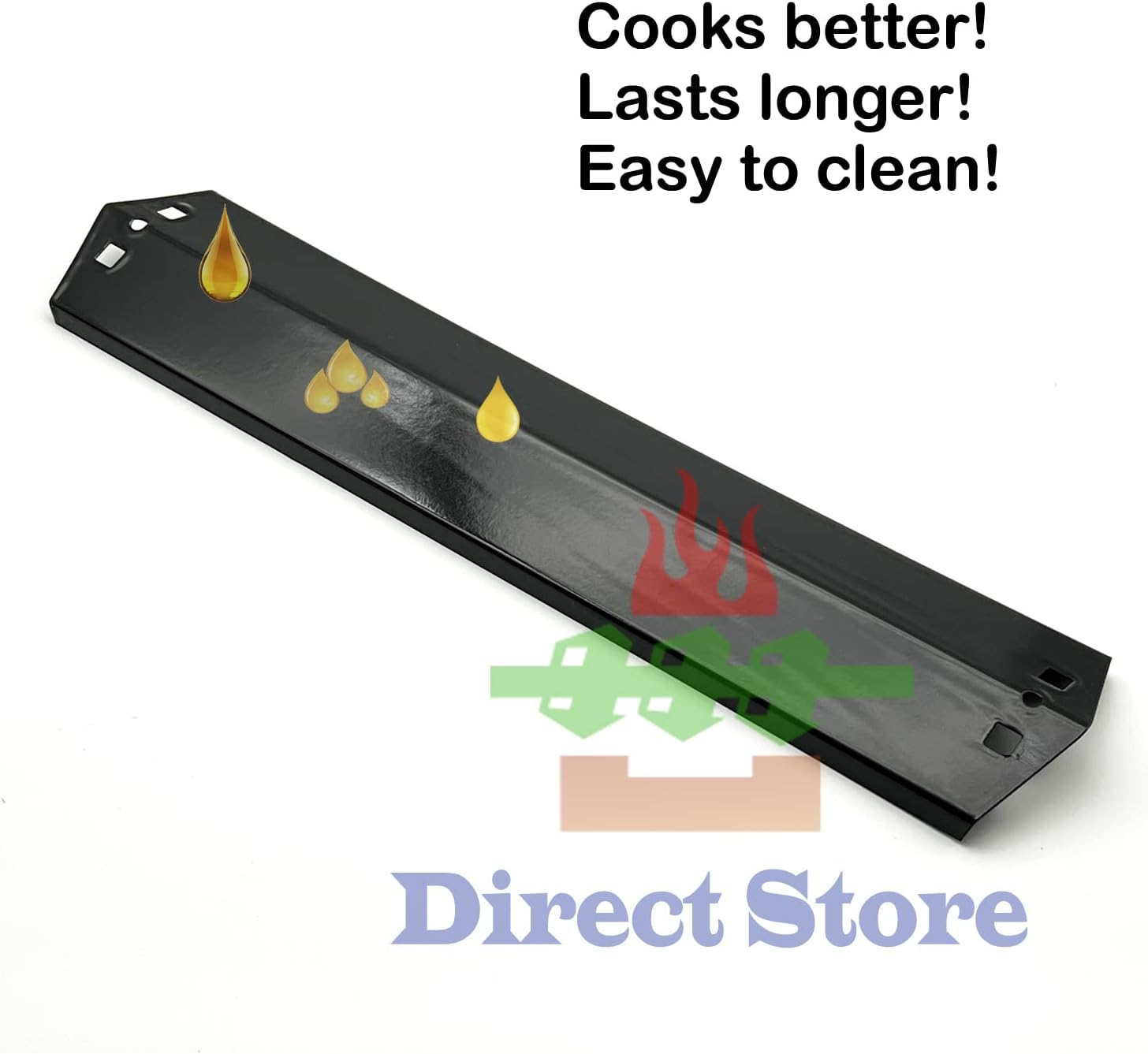 Direct Store Parts DP105 (3-Pack) 18 15/16 X 3 7/8 Inch Porcelain Steel Heat Plates Replacement for Chargriller 3001,3008,3030,4000,5050,5252, for King Griller 3008,5252 Gas Grill image number 2