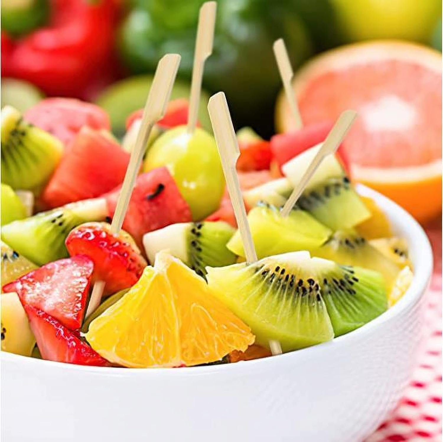 3.5 Inch Bamboo Skewers, 300 PCS Bamboo Paddle Wood Picks, Toothpicks for Appetizers, Cocktail Picks for Drinks, Food Picks, BBQ, Sandwich, Barbecue Snacks. image number 5