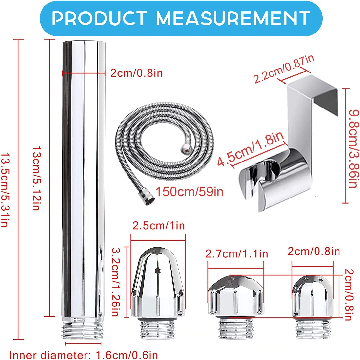 Enema Shower with 3 Nozzle for Colonic Douche System (Sliver) (Three-Piece Suit) image number 6