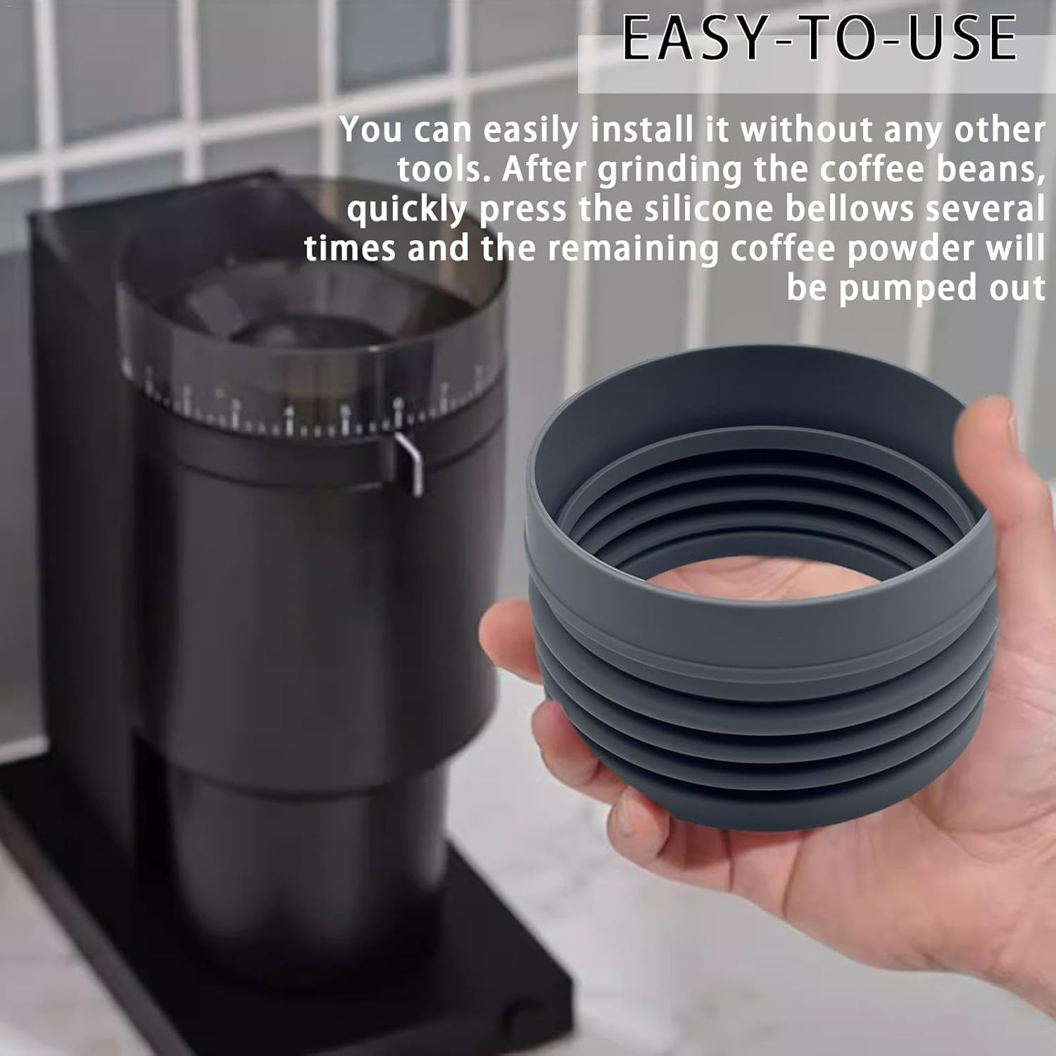 Coffee Grinder Bellows, Silicone Bellows for Grinder, Coffee Grinder Cleaning Tool, Fellow Opus Bellows, Coffee Bean Blower, Silicone Coffee Blower, Grinder Powder Removal, Coffee Grinder image number 6