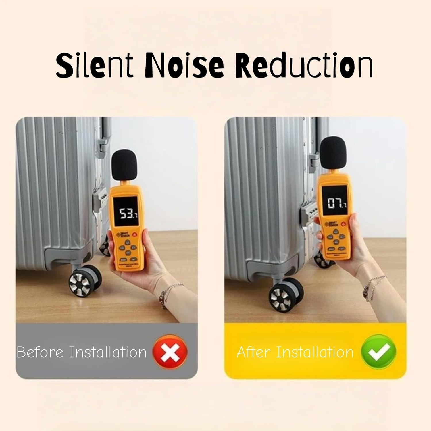 Luggage Wheel Protectors Covers 8 Pieces Suitcase Wheel Protectors for Carry-On & Checked Bags, Durable Silicone Suitcase Covers, Wear-Resistant (Small Black)