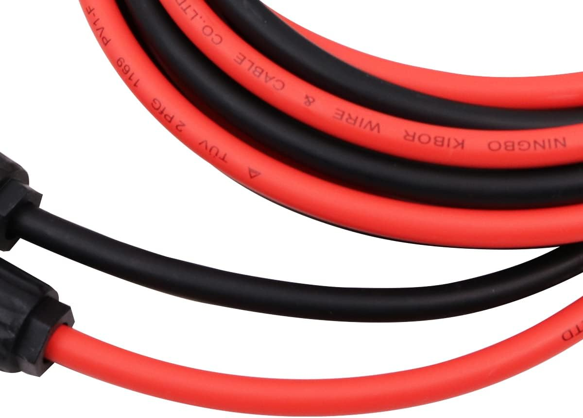 ZONADA Pair of 3M 6Mm2 Single Core Extension Cables with Connectors for Solar Panels and Solar Systems 3 Meters (9.8 Feet) Cable with Plug image number 3
