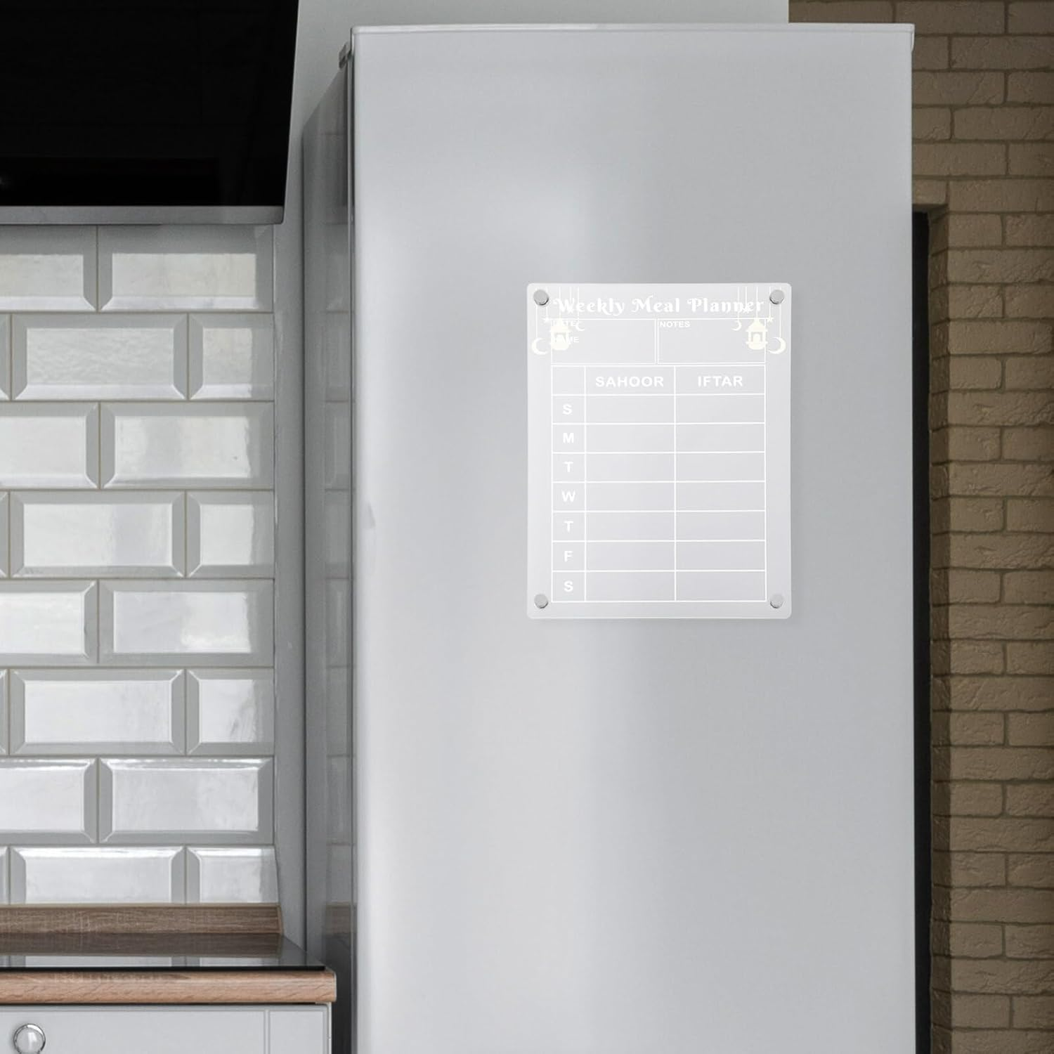 HOODANCOS Whiteboard Fridge Menu Board Dry Erase Meal Planner Fridge Memo Office Supply image number 3