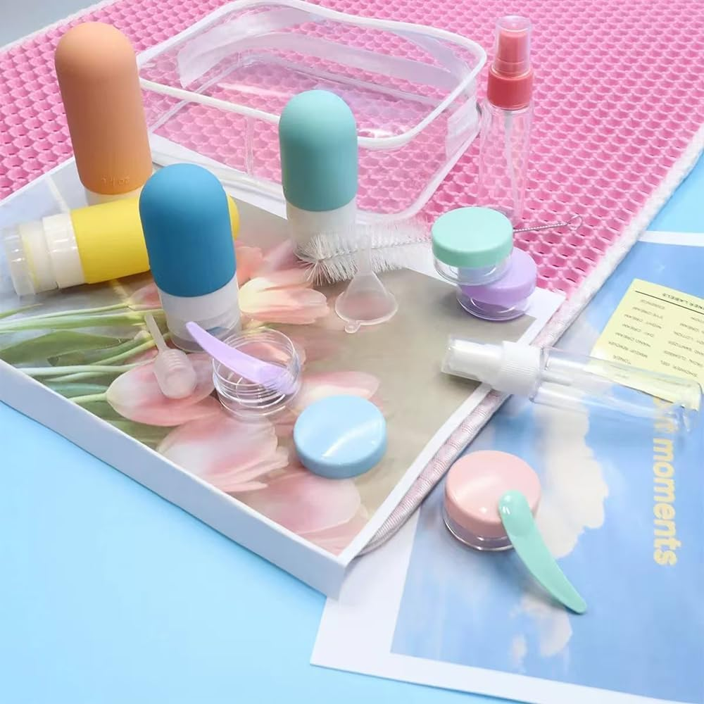 Silicone Travel Bottles Set &ndash; 17-Piece Portable Toiletry Bottles for Shampoo, Conditioner, Lotion & Liquids &ndash; Leak-Proof, Refillable, Squeezable Travel Containers for Carry-On & Luggage image number 5