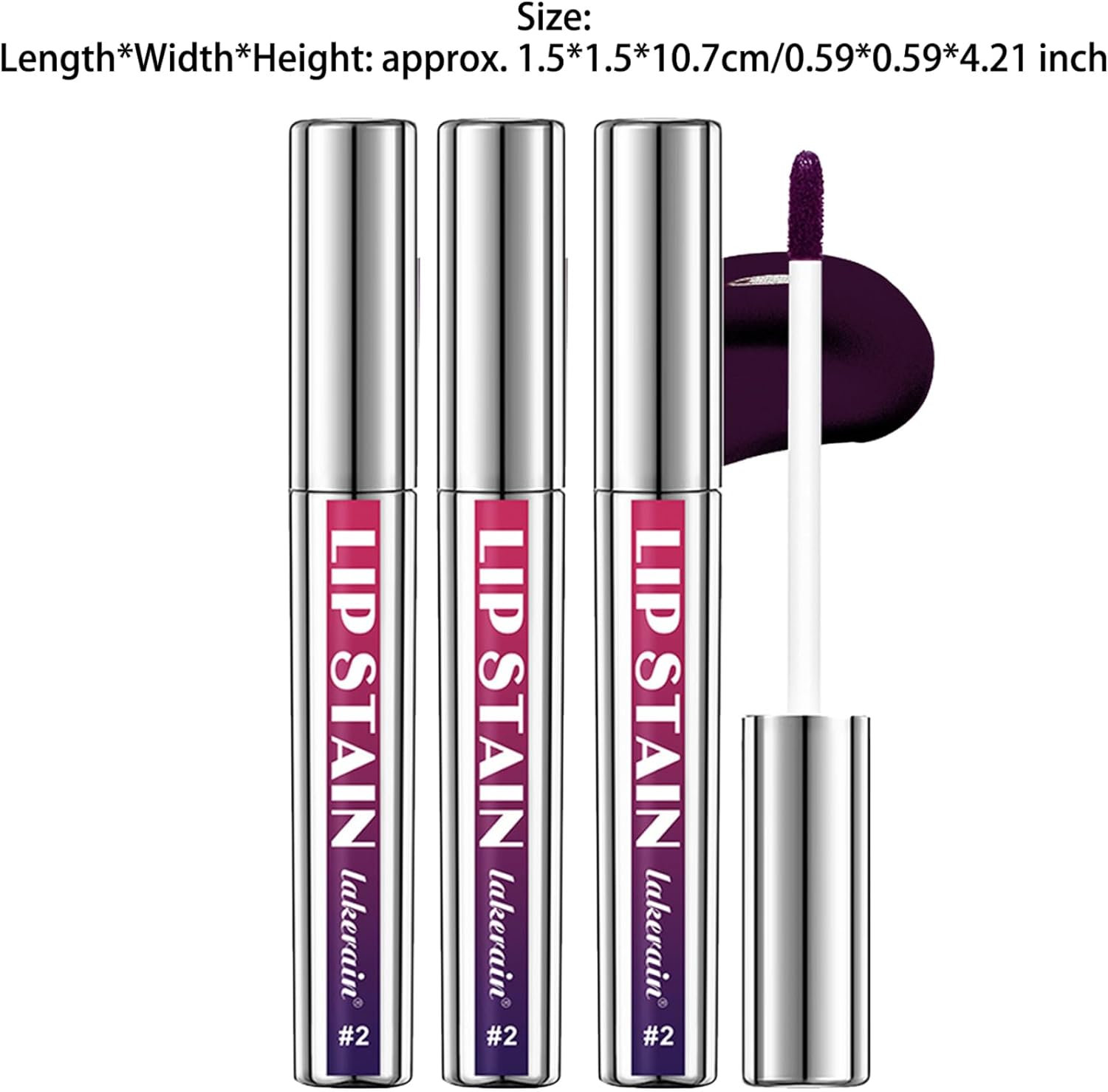 Riismen Glossy Finish Liquid Lipstick for Women Hydrating and Smudge Proof Long Wearing Waterproof Lip Stain Non Sticking Formula Cool Rose 3Pcs One Size image number 2