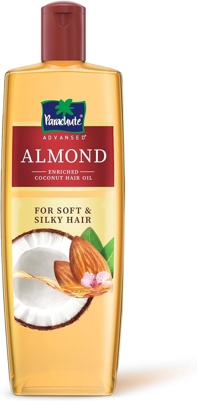 Parachute Advansed Almond Enriched Coconut Hair Oil with Vitamin E 300Ml|Nourishes & Softens Hair | Helps Control Hair Fall| Helps Promotes Hair Growth | up to 2X Softer Hair|Non-Sticky Formula|
