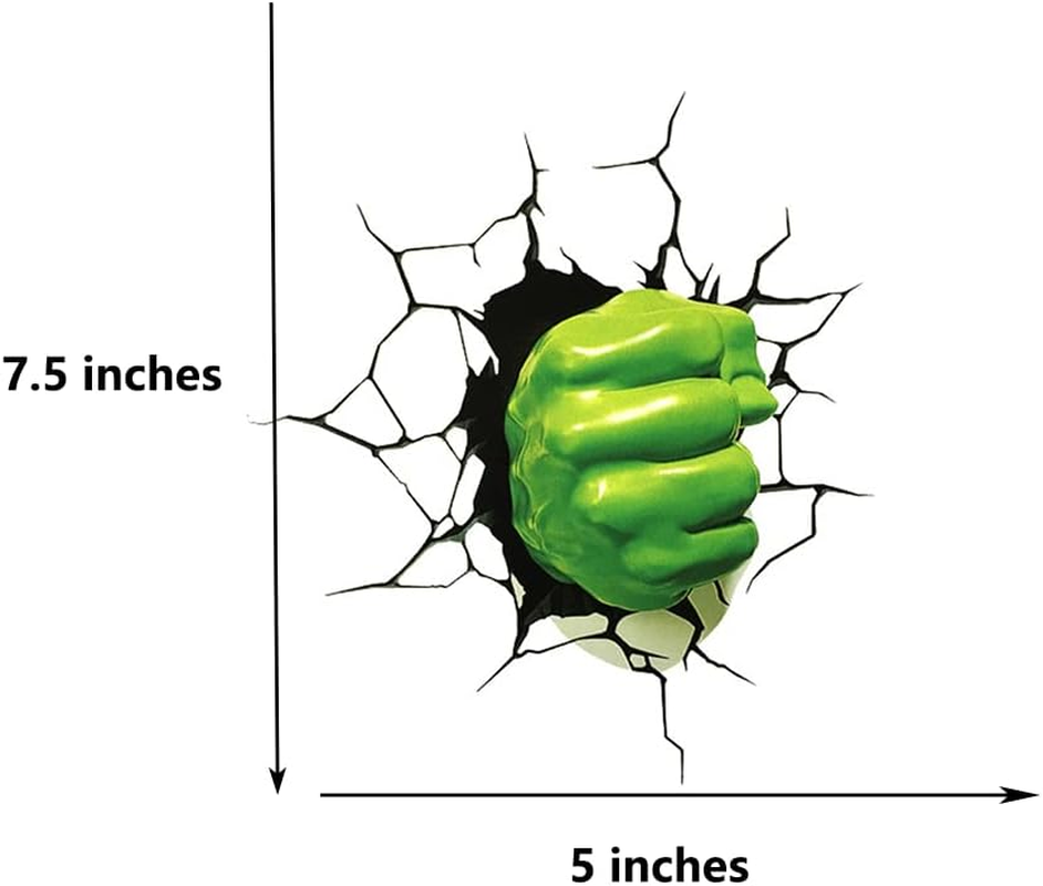 JINYUNDUOSP Marvel Hulk 6.7 Inch 3D Car Stickers, Green, Vinyl & Paper, Modern & Contemporary Style, Water Resistant, Outdoor Use, Car & Motorcycle, Die-Cut Sticker, Automotive image number 2