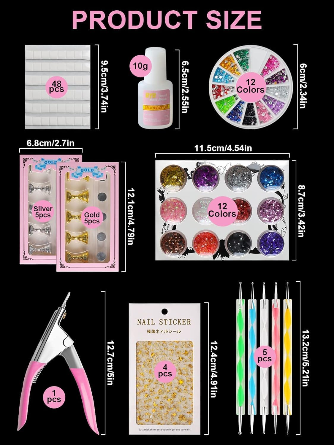 Kalolary Clear Coffin Nail Tips Kit, Long Coffin Square Nails Full Cover, 1000Pcs Clear Fake Nail Ballerina False Nails Press on Nails for Nail Practice Nail Art DIY image number 4