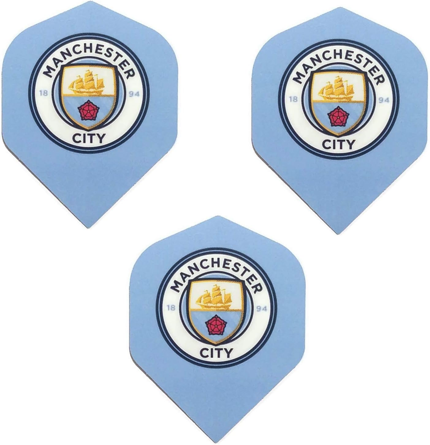Manchester City Soccer 75 Micron Strong Dart Flights (3 Sets - 9 Flights)
