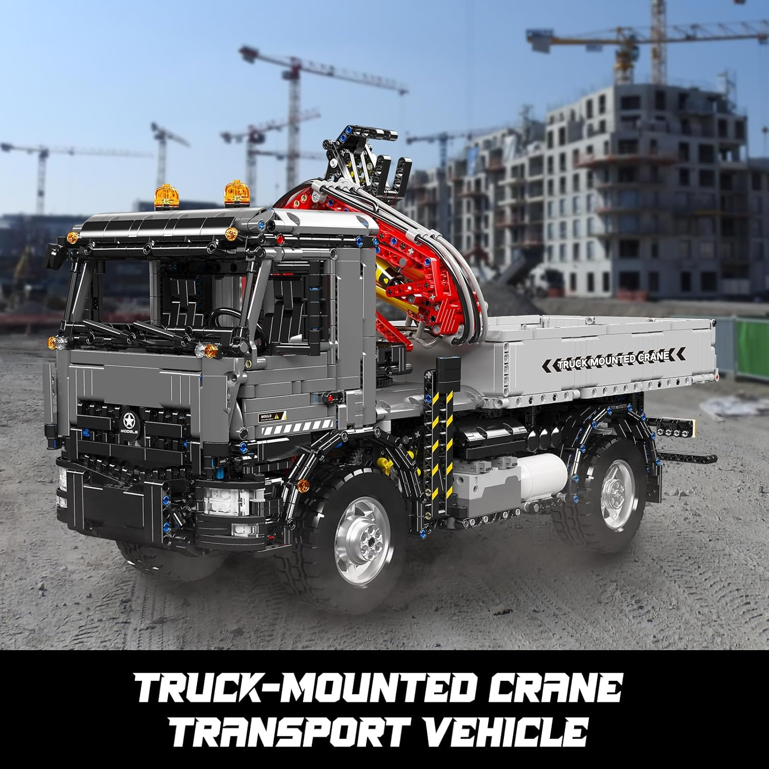 Mould King 19016 Mobile Crane Truck Building Kit,3767+ PCS Pneumatic Engineering Vehicle with Dual Remote Control, Construction Building Model Toy for Boys Adults Teens image number 4