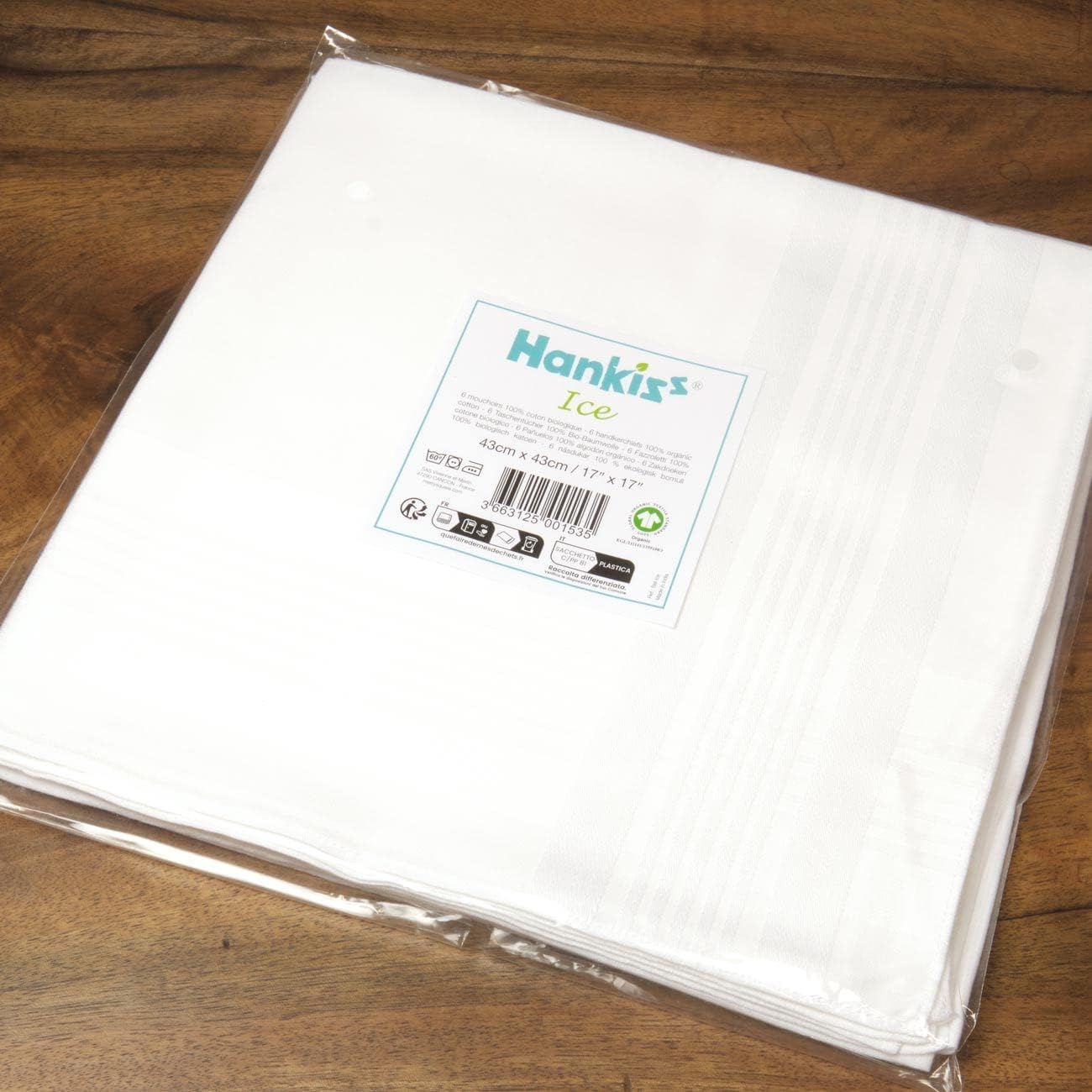 Organic Cotton Handkerchiefs - Pack of 6-100% Cotton GOTS Certified