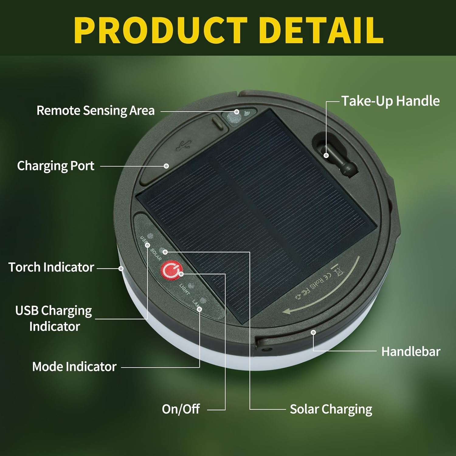 Solar Power Camping Lights String,Outdoor String Lights with 8 Modes Adjustable,Ip44 Portable Camping Lantern Emergency Light for Hiking,Tent,Yard (20 Meters Solar Power Warm Lights ) image number 2