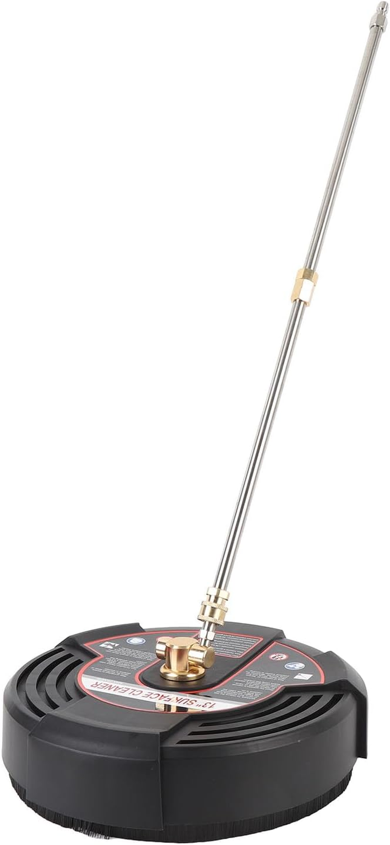 13 Inch Pressure Washer Surfaces Cleaner, 2500PSI Stainless Steel Surfaces Cleaner with 1/4 Inch Quick Connect and 2 Extension Wands Power Washer Attachment for Concrete, Driveway image number 5