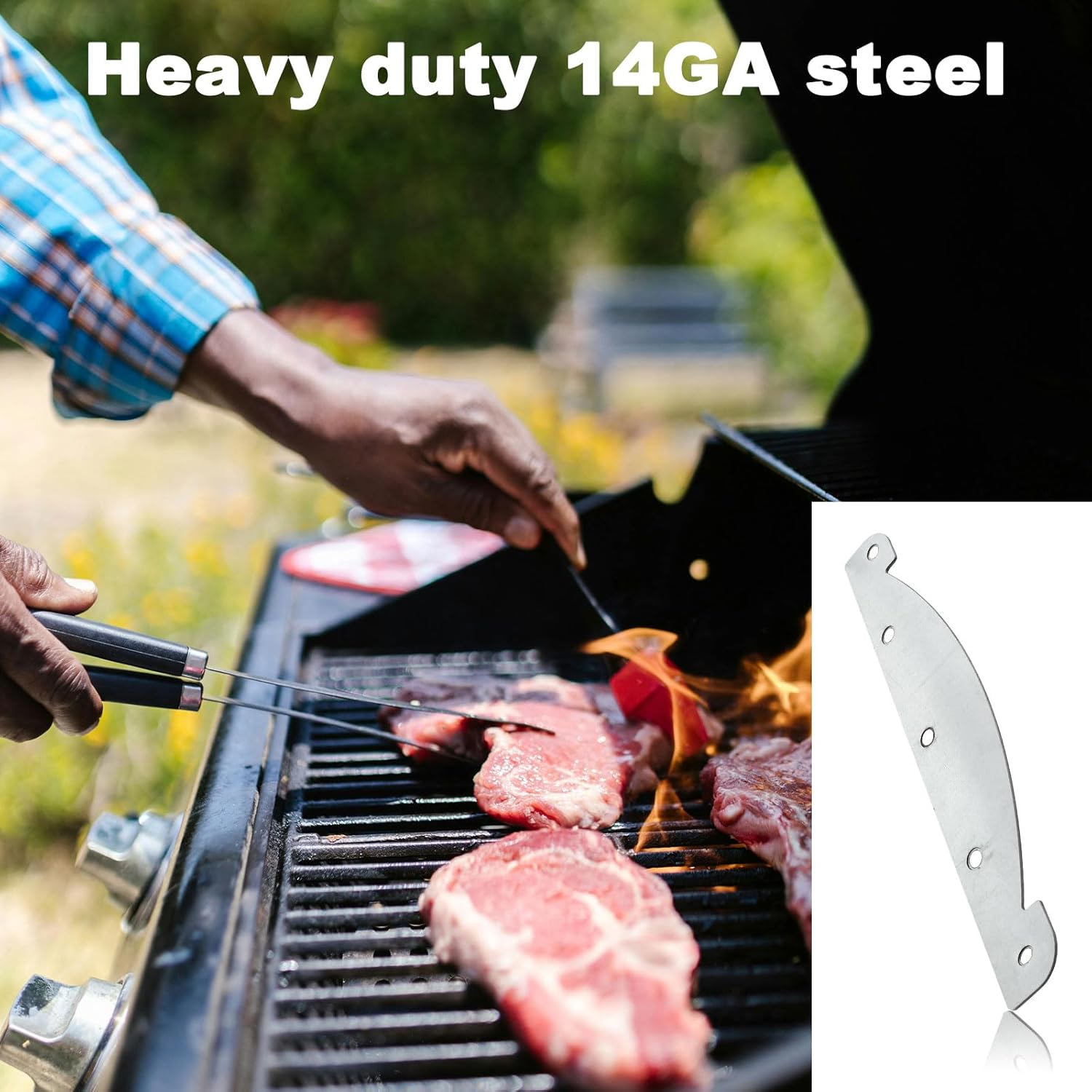 NQEUEPN Pit Boss Heat Deflector Pit Boss Heavy Duty Steel Heat Deflector Modification Heat Diffuser Magnetic Plates Thermal Air Gap Temperature Detection image number 4