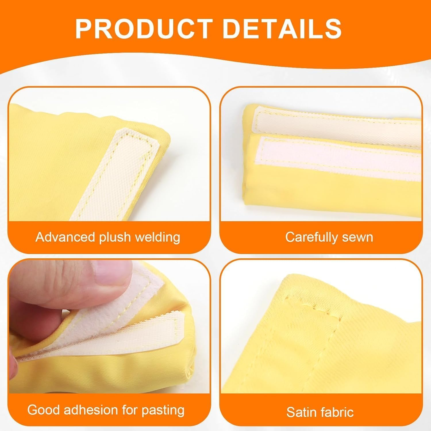 HDBHBH 6 Pack Satin CPAP Mask Strap Covers, Universal Reusable Headgear Pads for CPAP Accessories, Soft Face Cushion Covers to Reduce Red Marks & Irritation (Yellow) image number 1