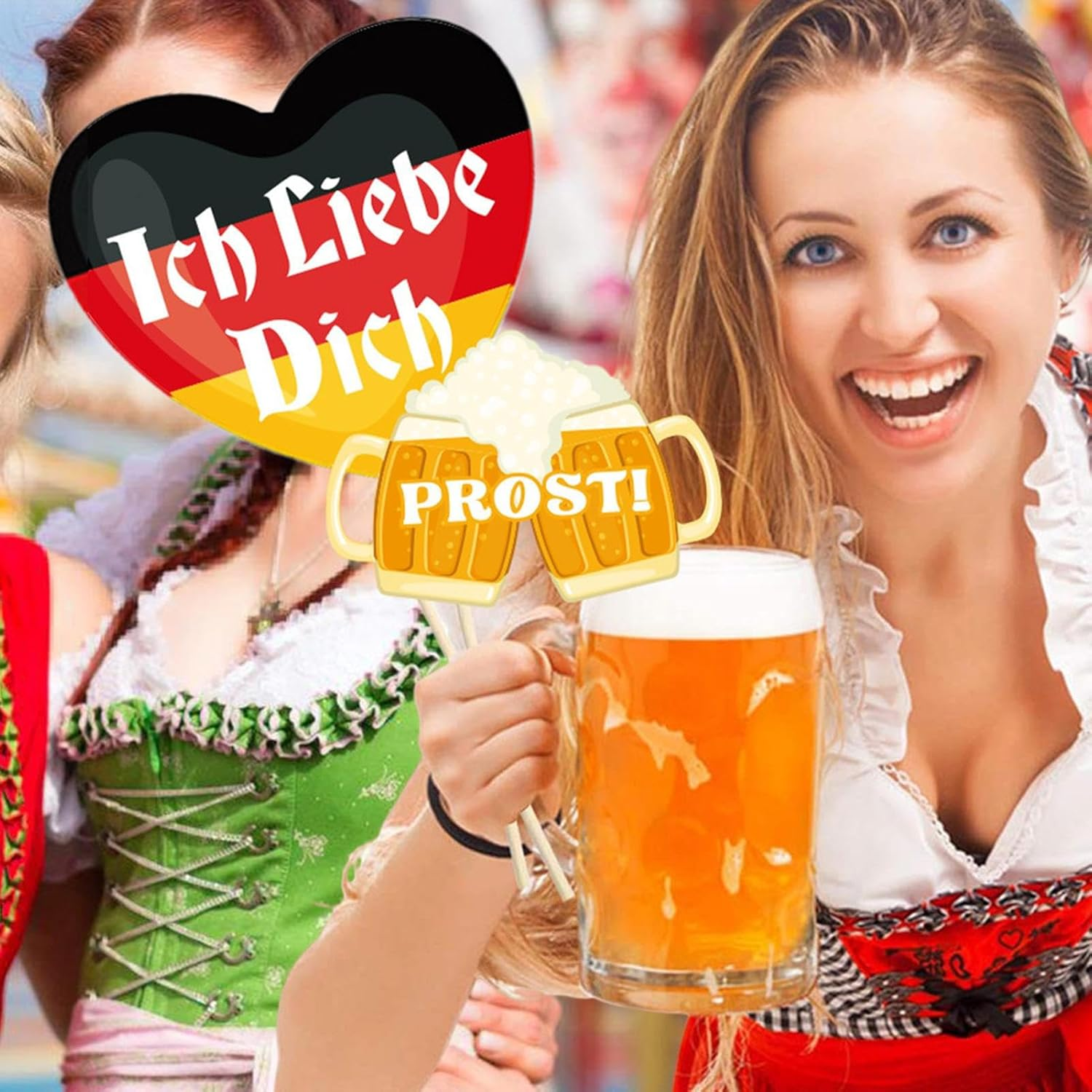 Oktoberfest Photo Prop, Oktoberfest Photo Booth Props - Vista Print 21 Photo Booth Props Oktoberfest Accessories,Sausage Beer Theme Festival Hats and Glasses Oktoberfest Party Decoration image number 5