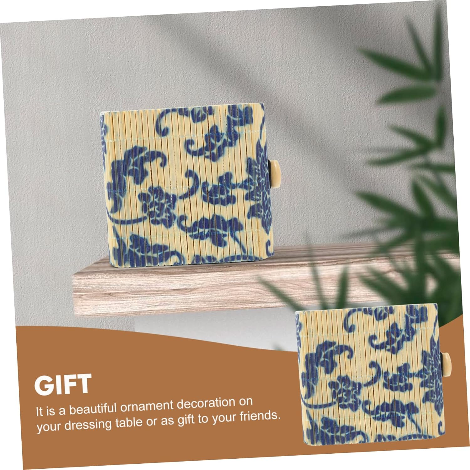 6Pcs Bamboo Jewelry Container and Keepsake Storage Boxes Miniature Retro Style Small Sundries Organizer Bamboo Curtain Suitable for Home and Travel image number 2