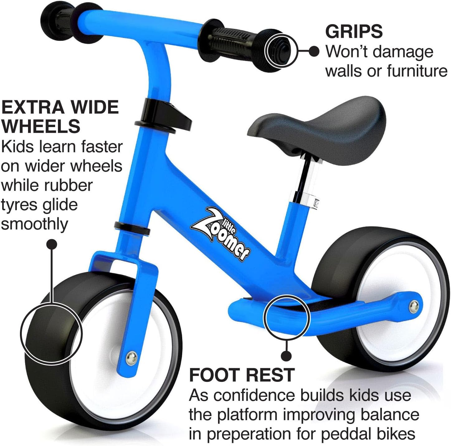 Balance Bike | 2-4 Years | Quick Safe Learning | Adjustable Seat & Handlebars | Toddler Bike | Extra Wide Wheels | Foot Rest | Light Weight & Easy to Carry image number 2