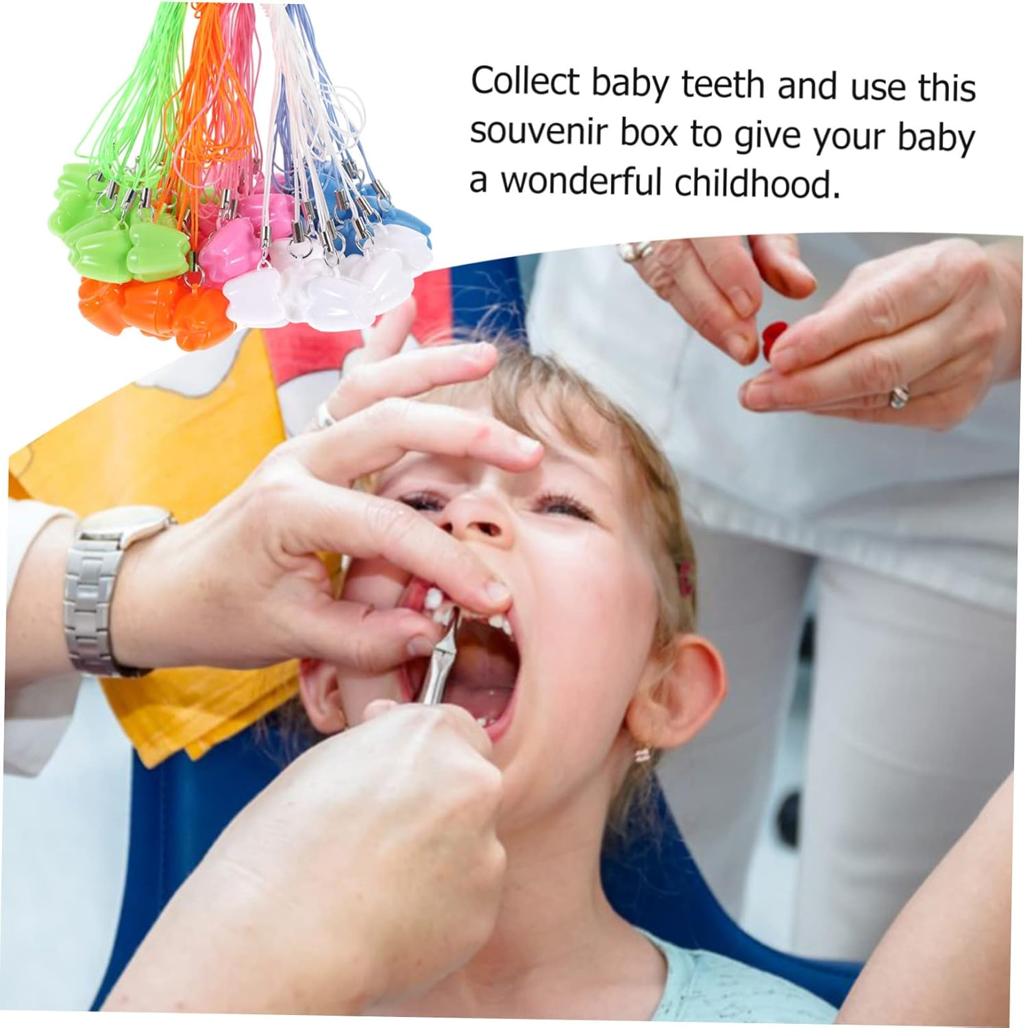 50Pcs Baby Tooth Storage Case Organizer for Children, Plastic First Tooth Keepsake Box Suitable for Souvenir Collection and Storage Random Color image number 5