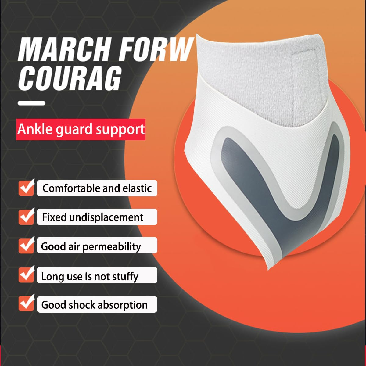 Ankle Support Brace， Open-Heel Ankle Brace with Adjustable Straps for Sports Protect, Plantar Fasciitis, Achilles Tendonitis, Ligament Damage, Injury Recovery，Male and Female, Distinguish Left and Right (Left, L) image number 3