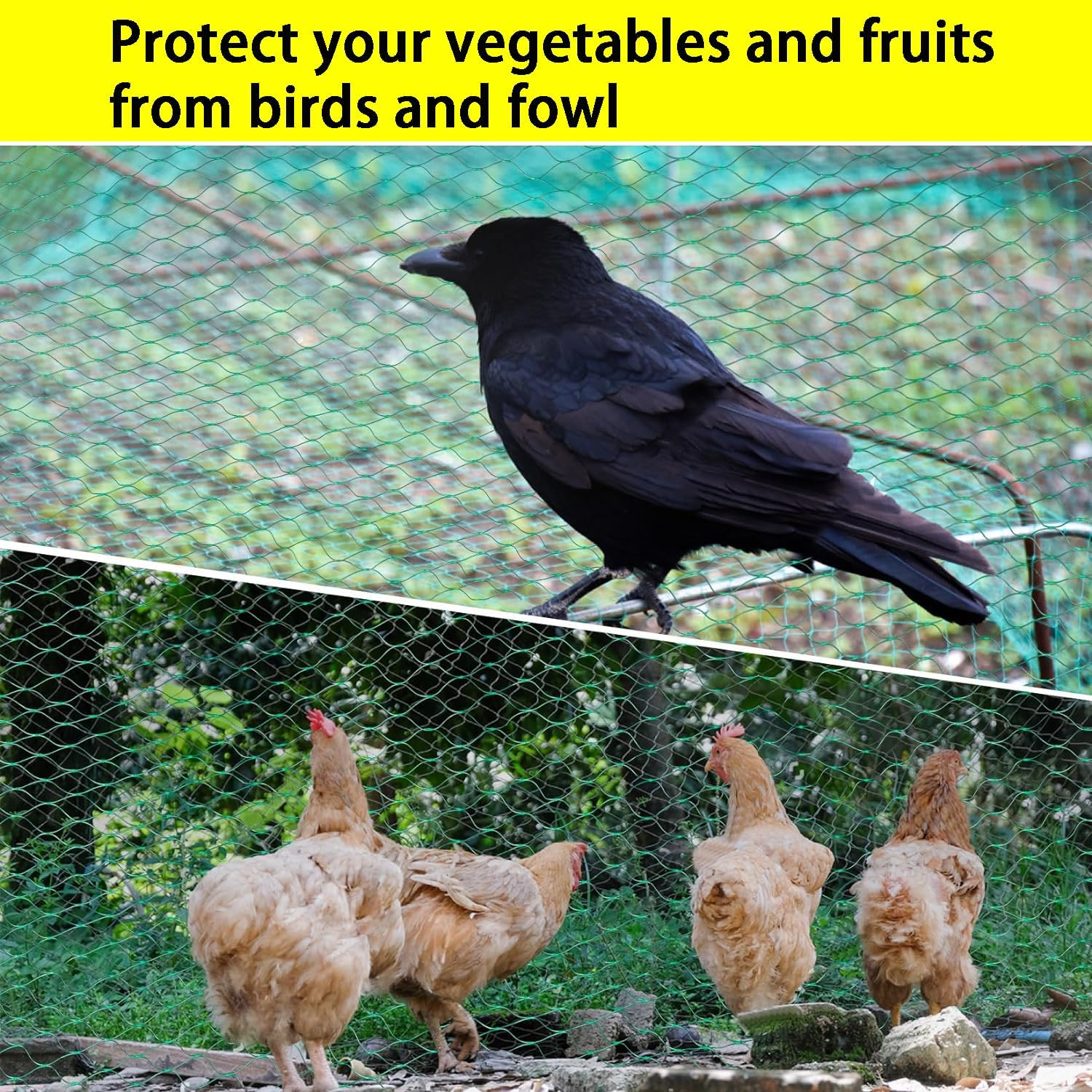 Garden Anti-Bird Net Strap 50 Nylon Cable Ties 6X10M（20X33 Feet ）,Plant Cover Net, Anti-Bird Net, Poultry Net, for Protecting Vegetables, Fruits and Plants (20&times;33 Ft) image number 4