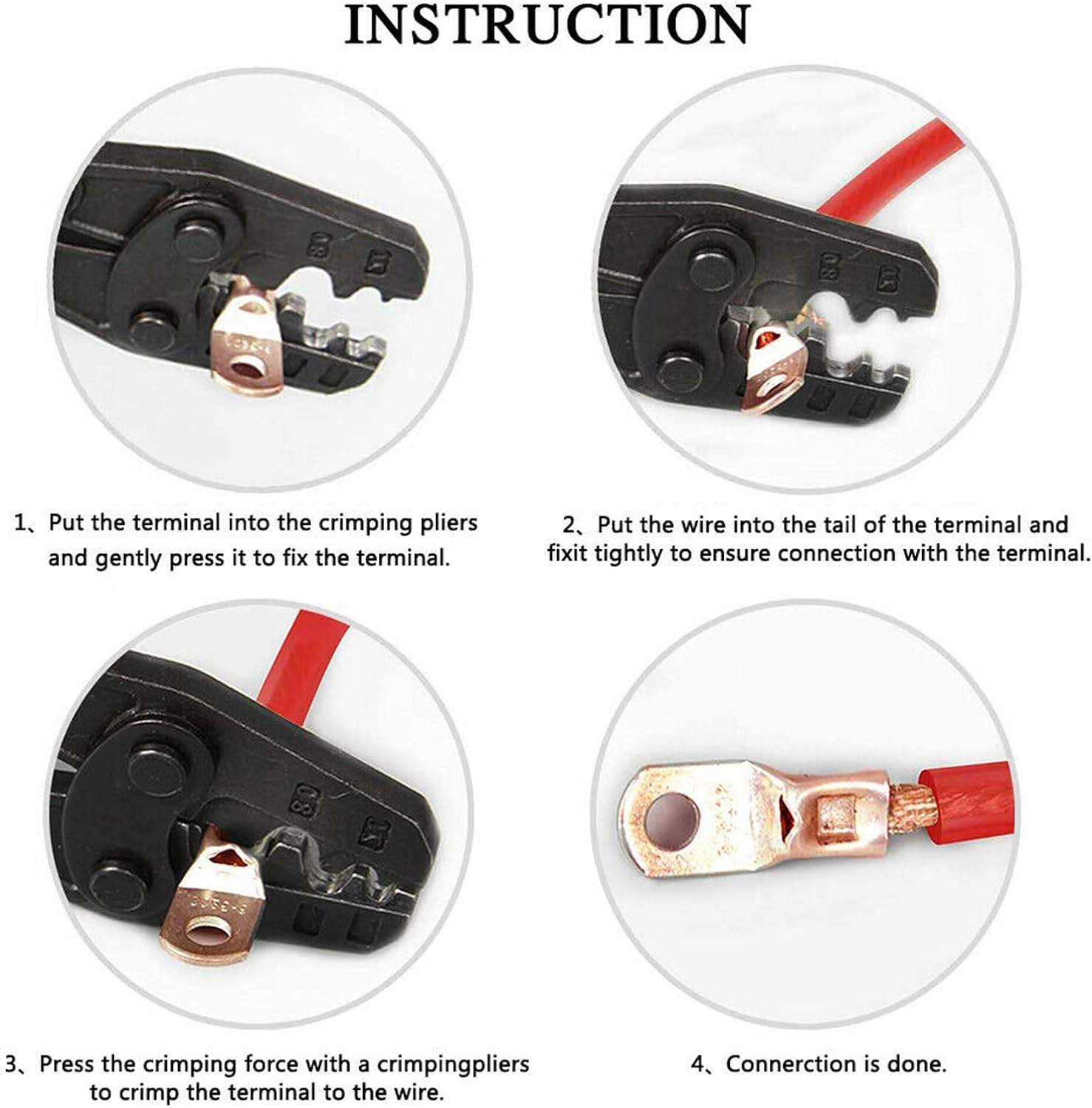 60PCS Copper Wire Lugs Tinned Battery Cable Lug Crimp SC Terminals Awg4/6/8/10/12;6/8Mm Ring Teminals;6/10/16/25Mm&sup2; Wire Connectors Crimp Terminal Assortment Kit image number 3