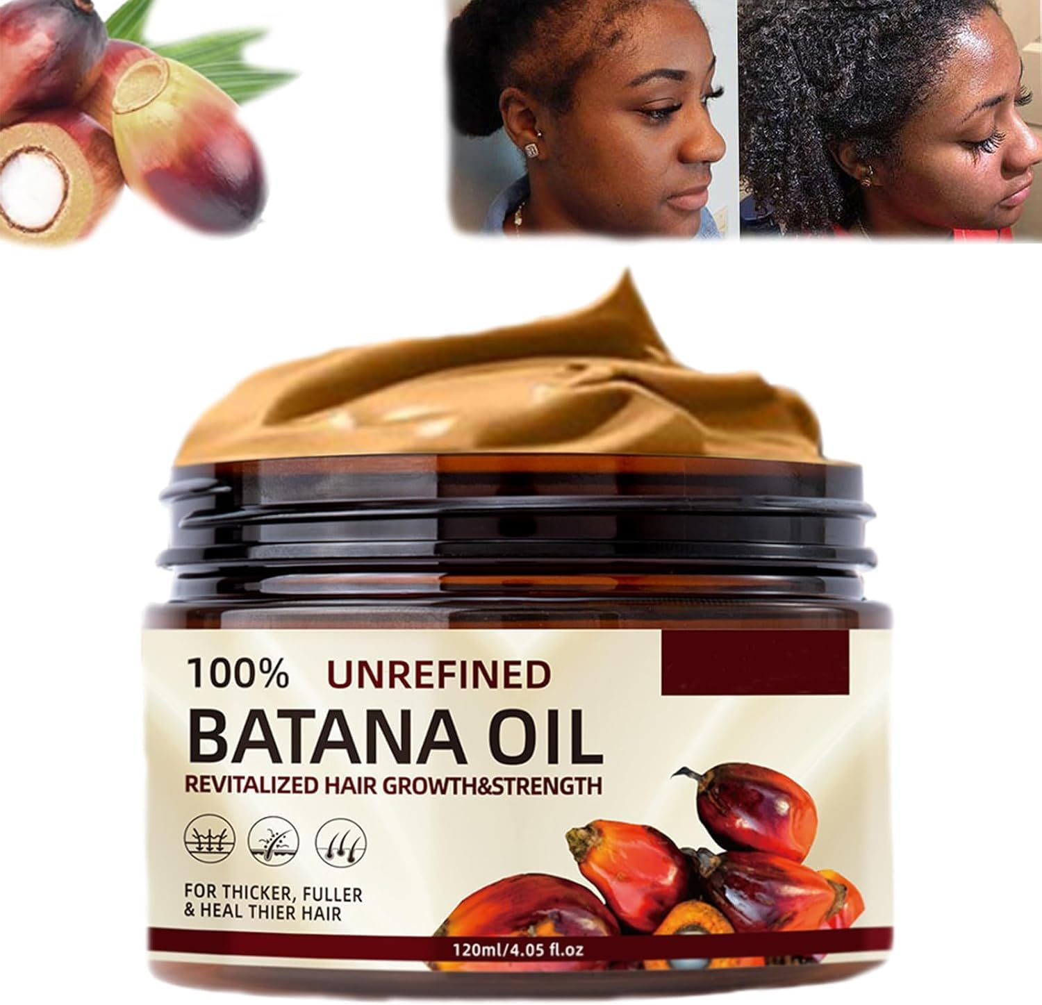 Batana Oil for Hair Growth, 100% Pure-Organic Batana Oil from Honduras, Stimulate Hair Growth, Prevent Hair Loss, Eliminates Split Ends for Men & Women 120Ml image number 4