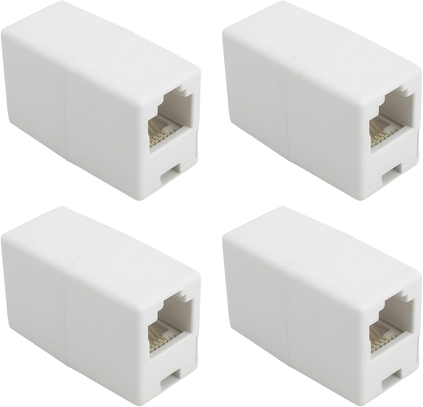 VGOL 4Pcs RJ11 6P4C Coupler Female to Female Adapter for Landline Phone Fax ADSL Modems